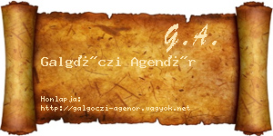 Galgóczi Agenór névjegykártya